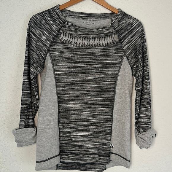Trina Turk Recreation Grey Pullover Sweater Top Athleisure Grunge Goth 80s - Picture 1 of 9